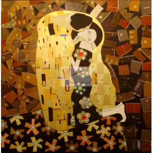 Le baiser de Klimt, collage de Vianney Frain
